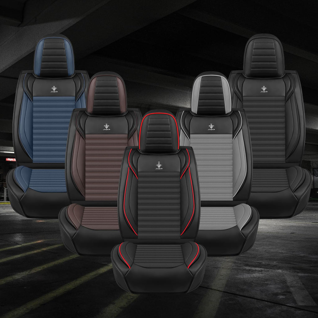 Custom Fit Seat Covers Full Set Black and Red P3338