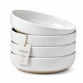 White Ceramic Pasta Bowls Set of 4 Z160