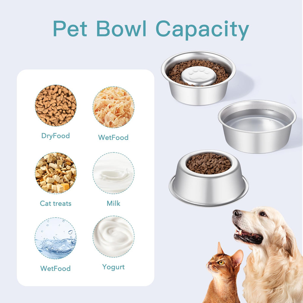 Stainless Steel Pet Dog Water and Food Bowl, 2-Pack G298