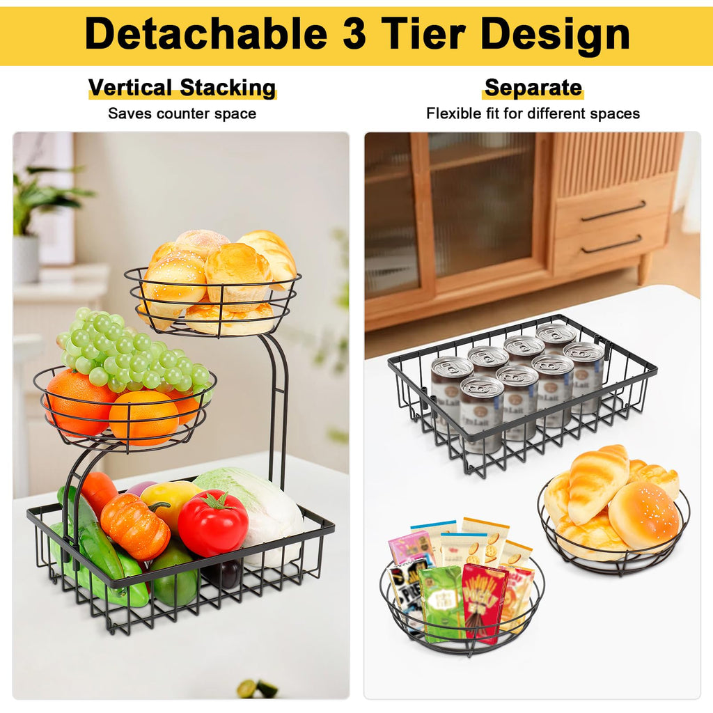 3 Tier Metal Fruit Vegetable Basket K687404