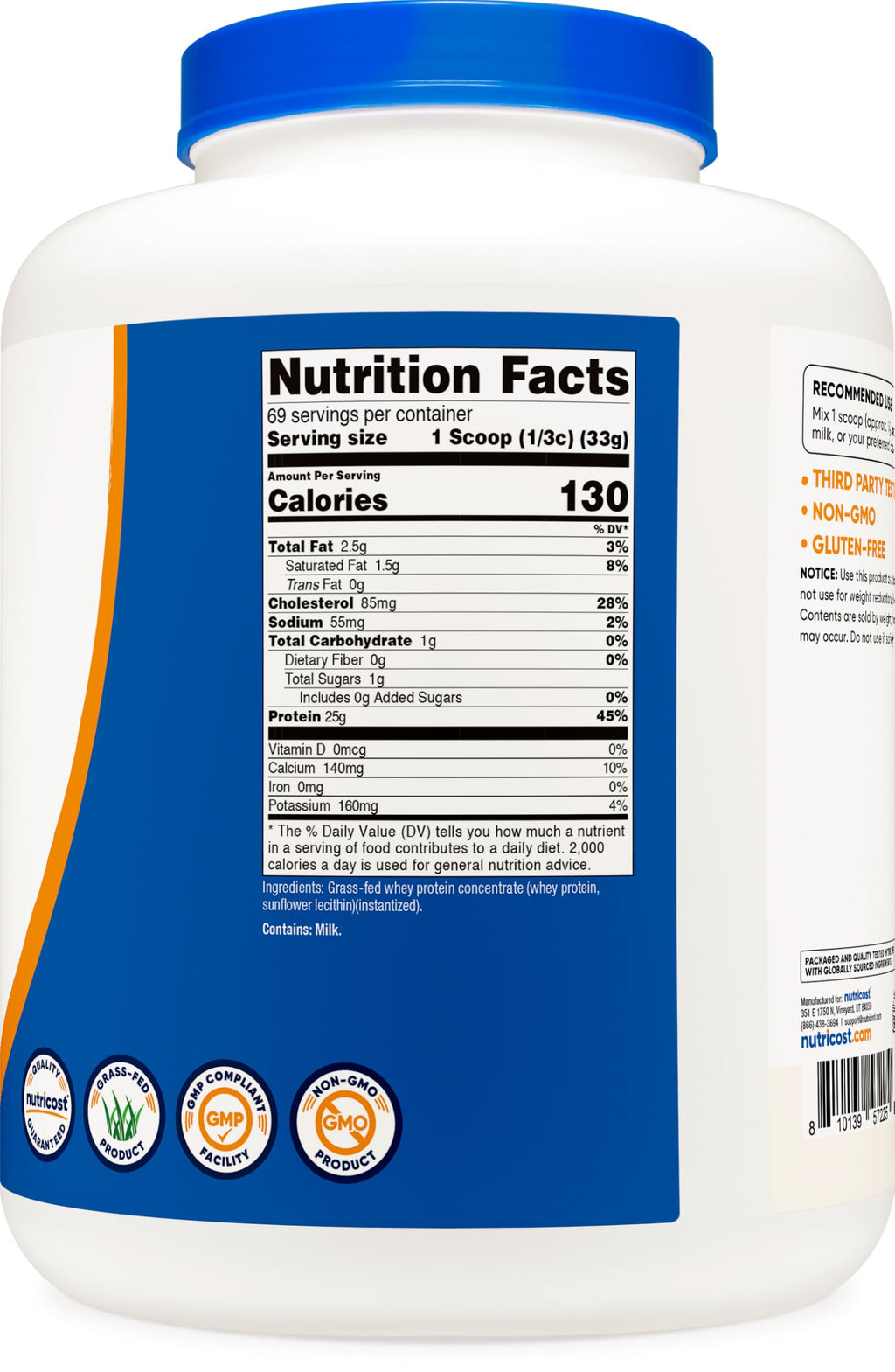 Grass-Fed Whey Protein Concentrate 5LBS Y653312
