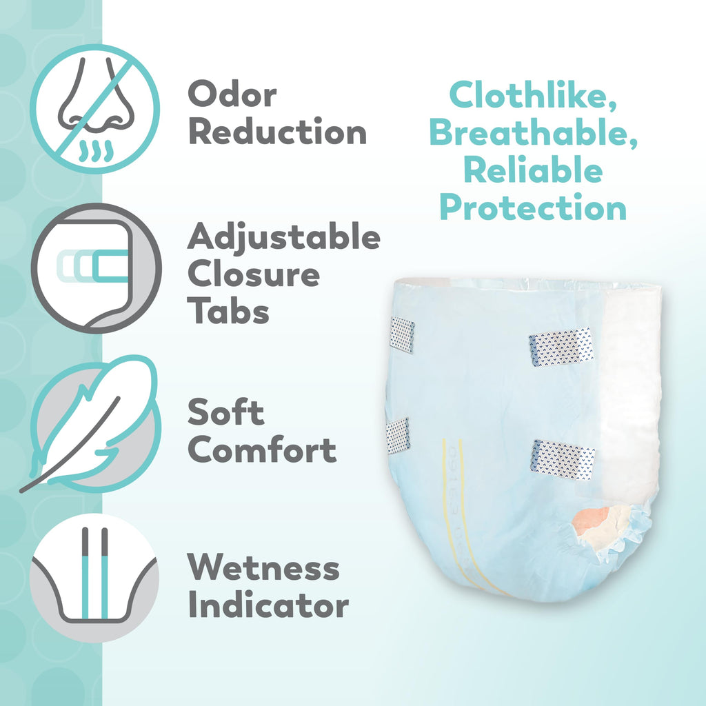 Heavy Adult Diapers with Tabs, Large, 12 Ct A666