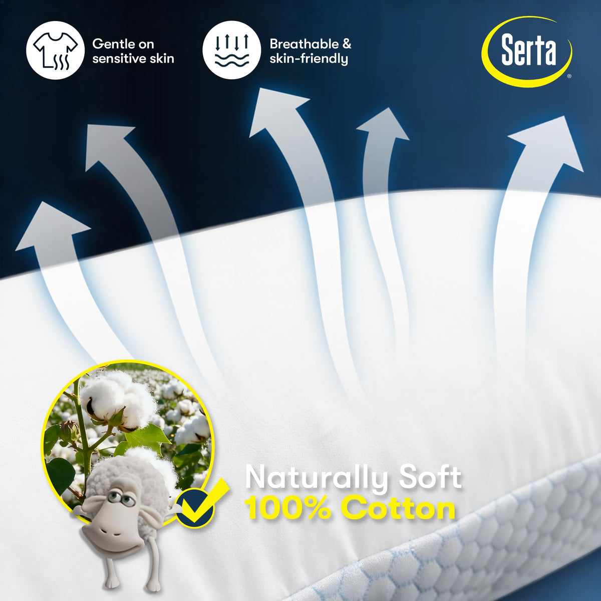 Queen Size Set of 2 Cooling Bed Pillows K211551