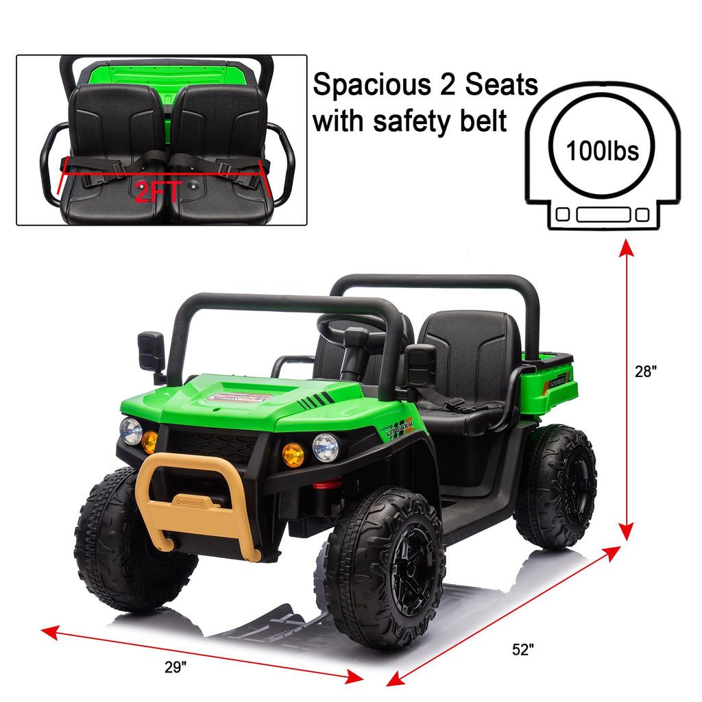 Green 2 Seater 24V Ride On Dump Truck U678