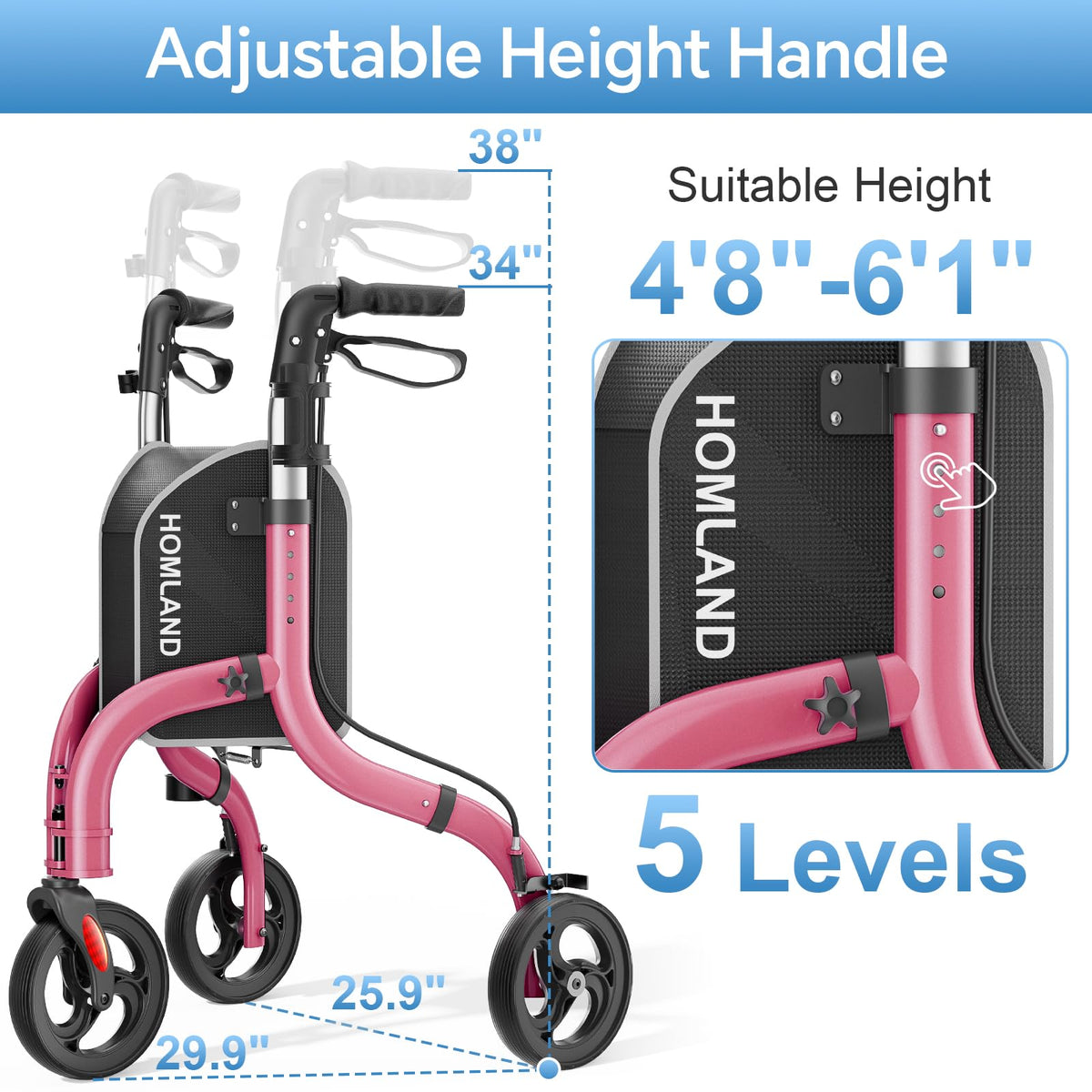 Foldable 3 Wheel Walkers L416573