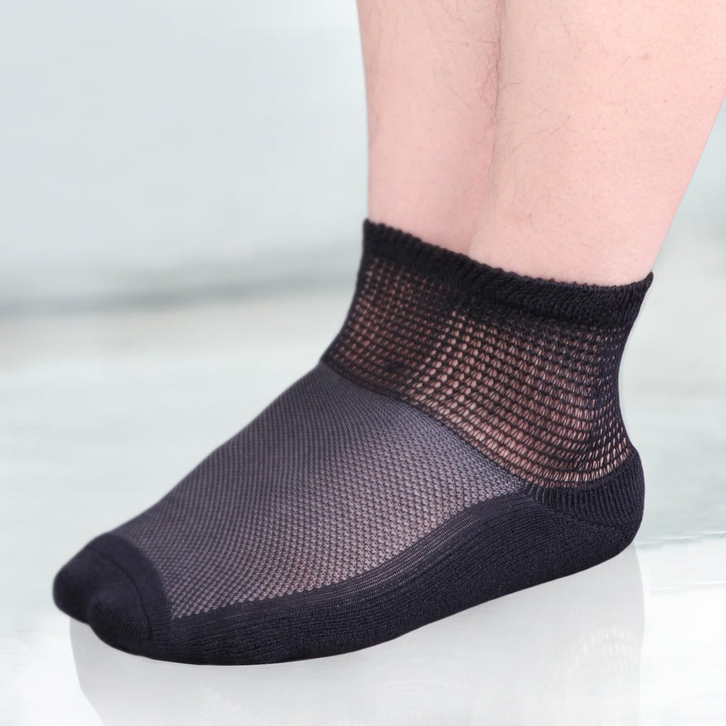 Bamboo Viscose Diabetic Socks, Black, Size 10-13, 5 Pairs G840
