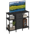 Black 3 Fabric Drawer TV Stand J480