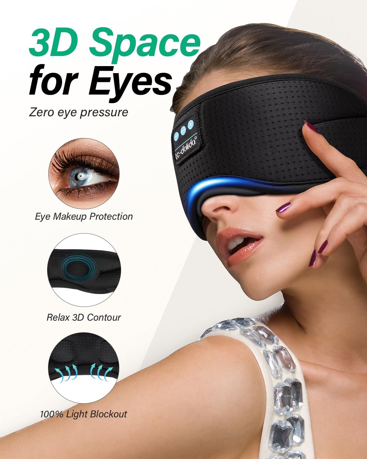 Bluetooth Sleep Mask with Headphones J456856