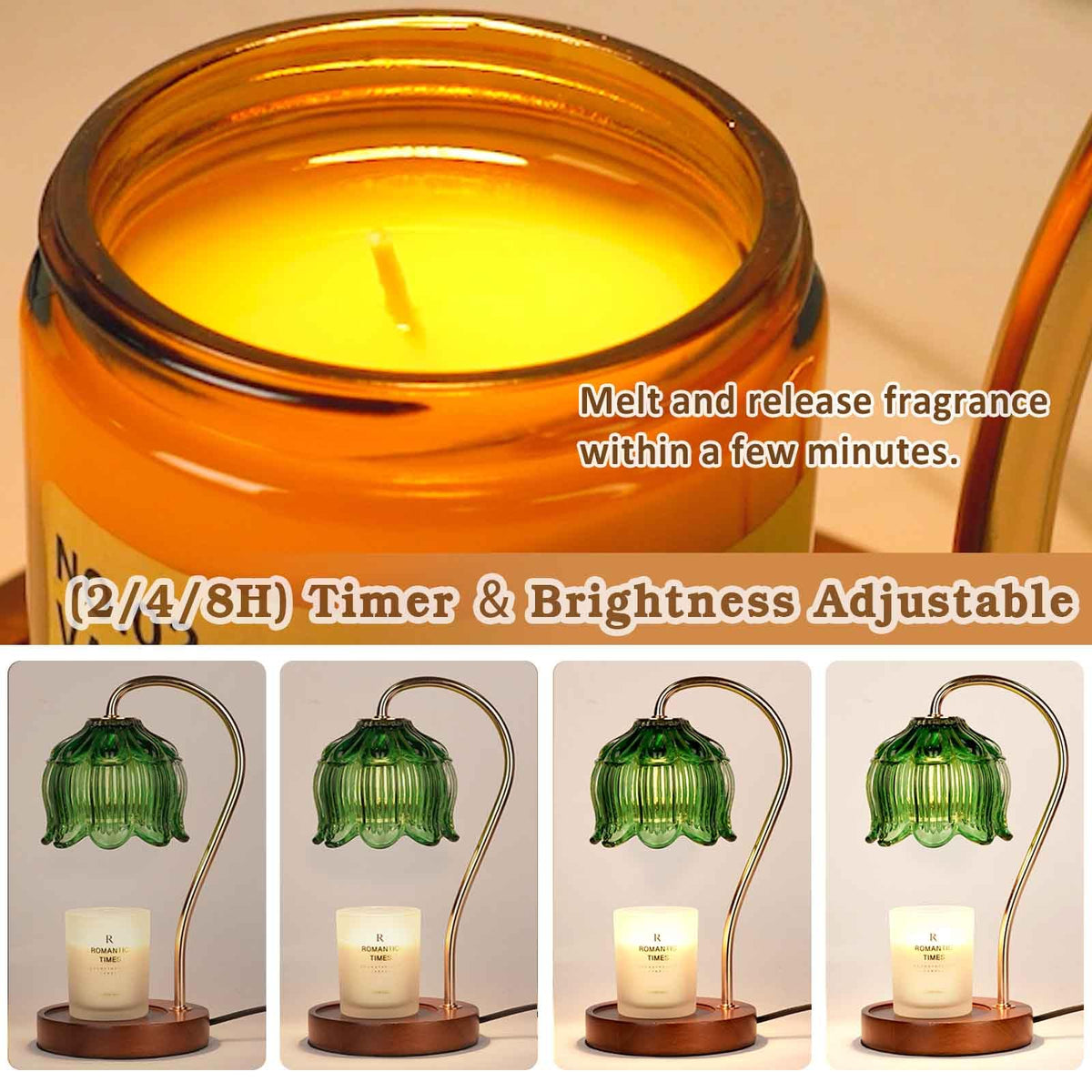 Black Dimmable Candle Warmer Lamp with Timer X878