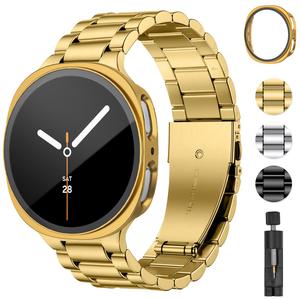 Stainless Steel Band and Case for Samsung Galaxy Watch 8 9 44mm 40mm N500