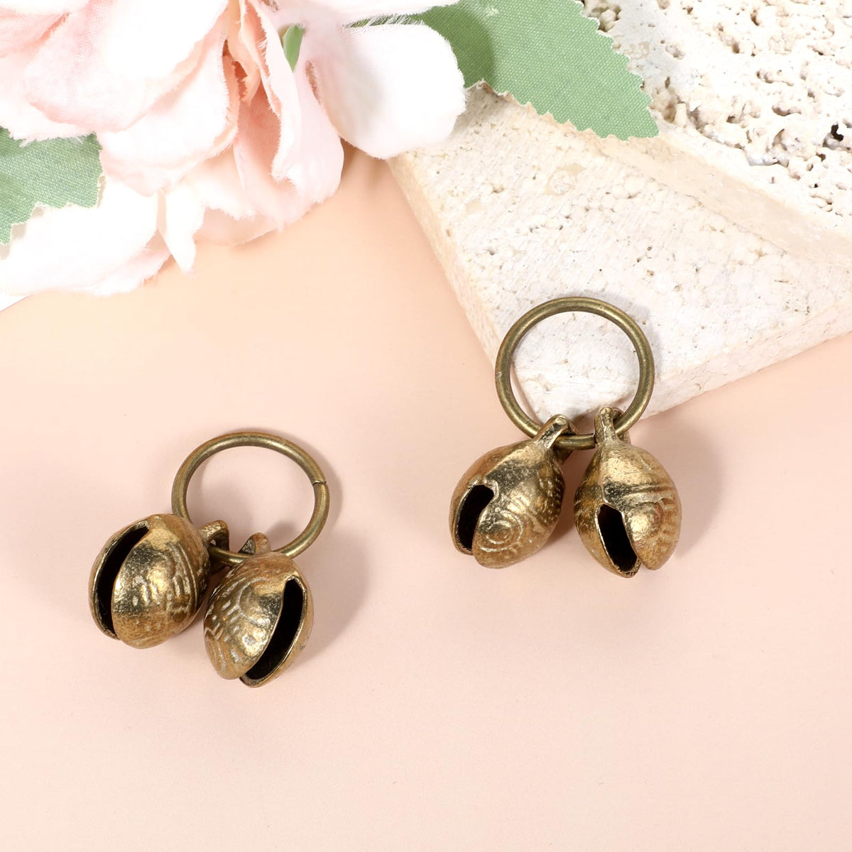 Copper Brass Dog Collar Bells 4 PCS V398560