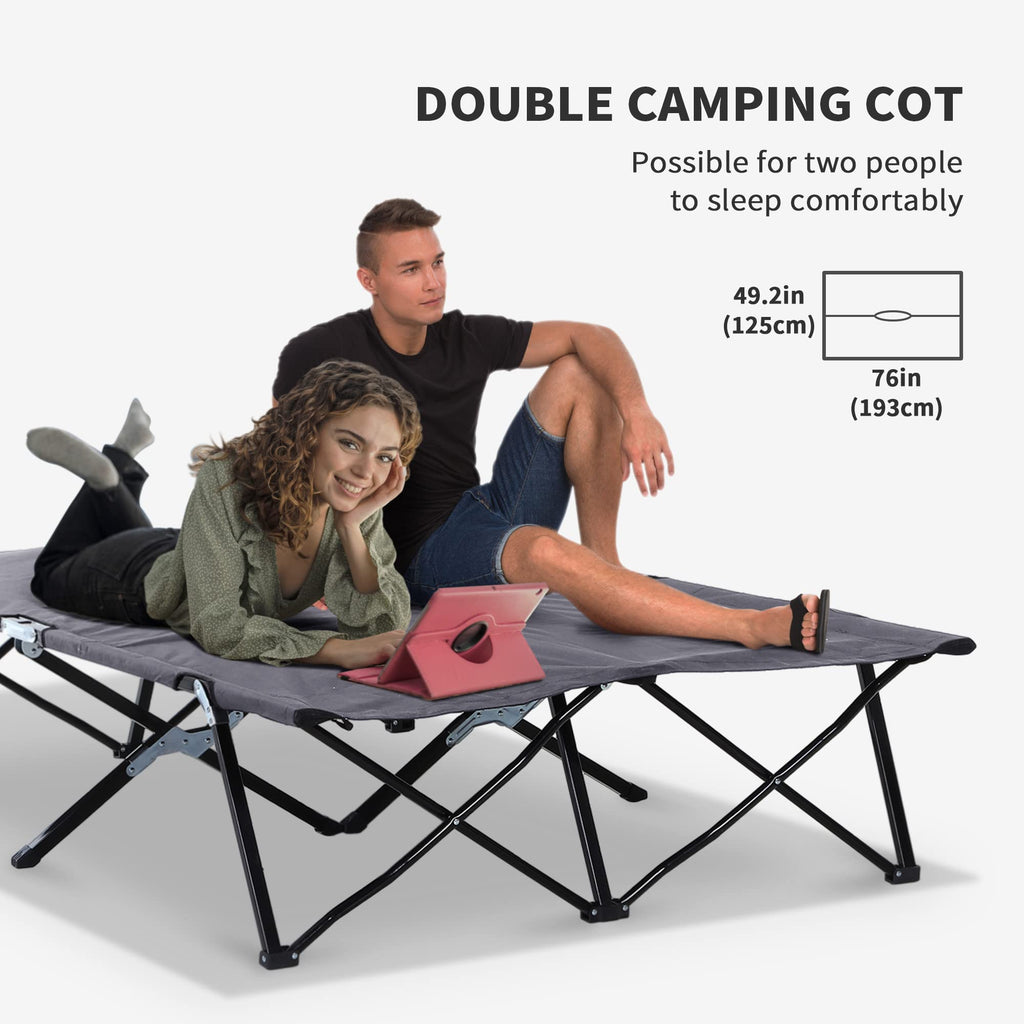 2 Person Folding Camping Cot with Carry Bag N981354