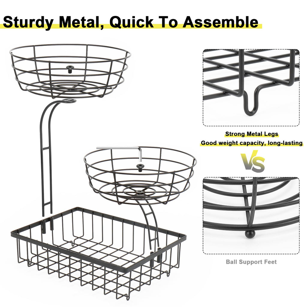 3 Tier Metal Fruit Vegetable Basket K687404