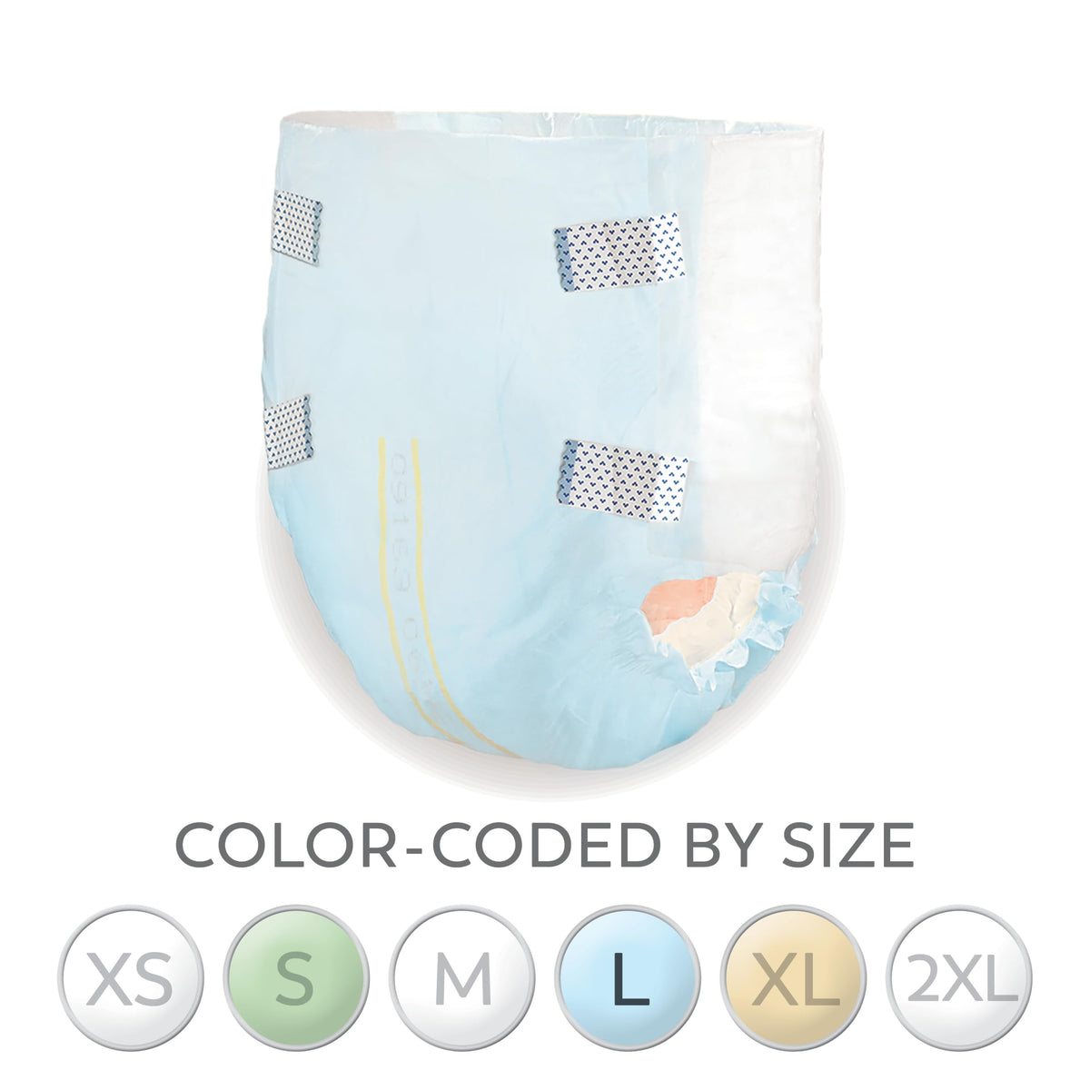 Heavy Adult Diapers with Tabs, Large, 12 Ct A666