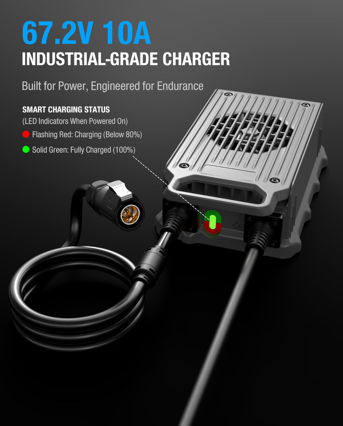 67.2V 10A Fast Charger IP65 Waterproof K9231