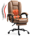 Brown Heated Massage Office Chair with Lumbar Support R3206