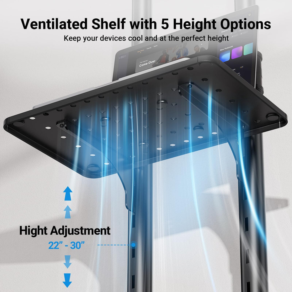 Rolling TV Stand on Wheels for 32-83 Inch Screens up to 110lbs N570206