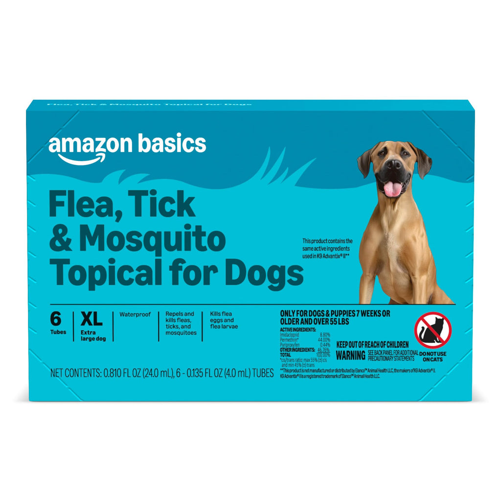 Flea, Tick & Mosquito Topical Treatment for X-Large Dogs, 6 Count W2153
