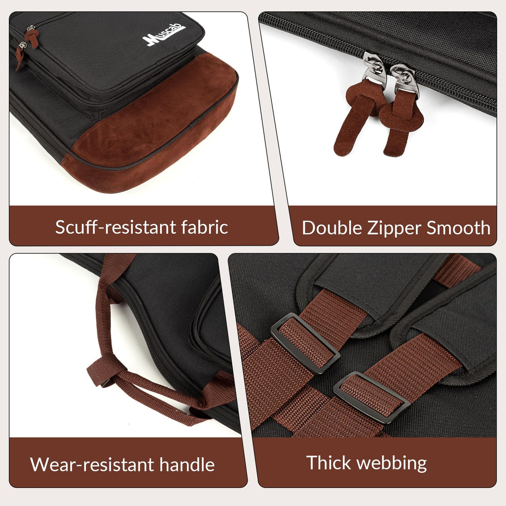 Black Electric Guitar Bag with Neck Strap and 4 Pockets A85751