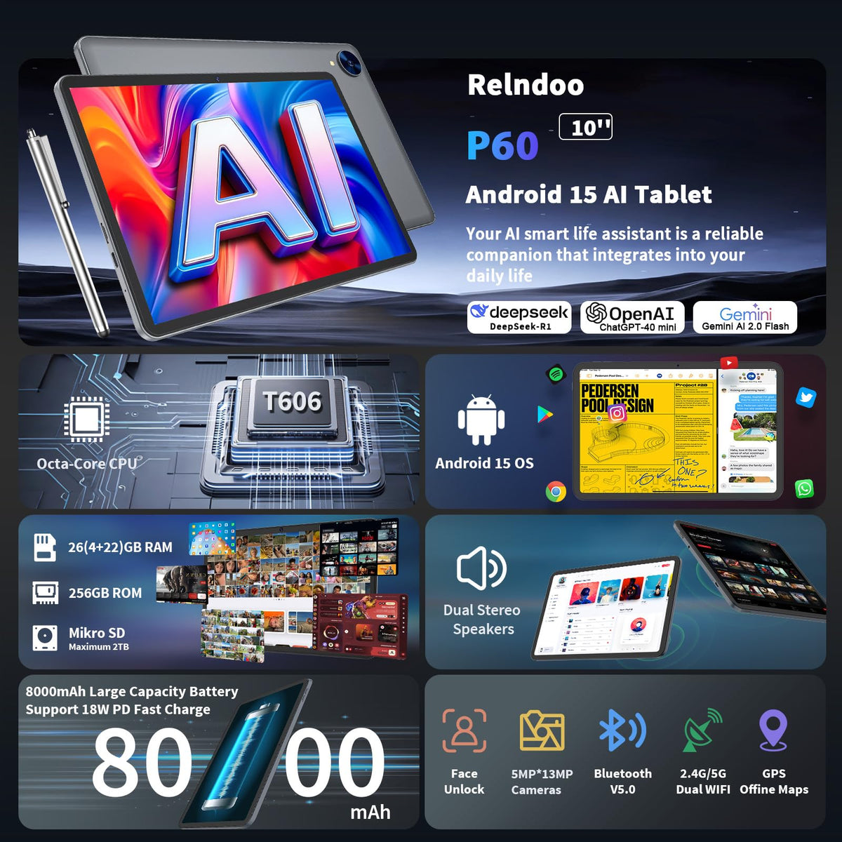 10 Inch Android Tablet with Keyboard O310