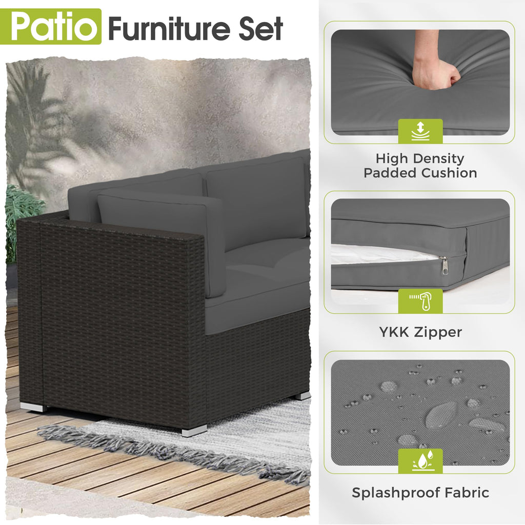 Grey 7-Piece Outdoor Patio Furniture Set W640766