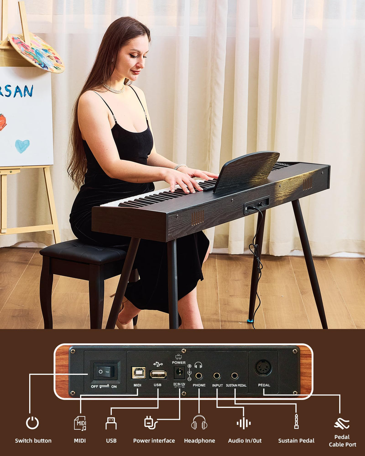 88 Key Weighted Digital Piano T982263