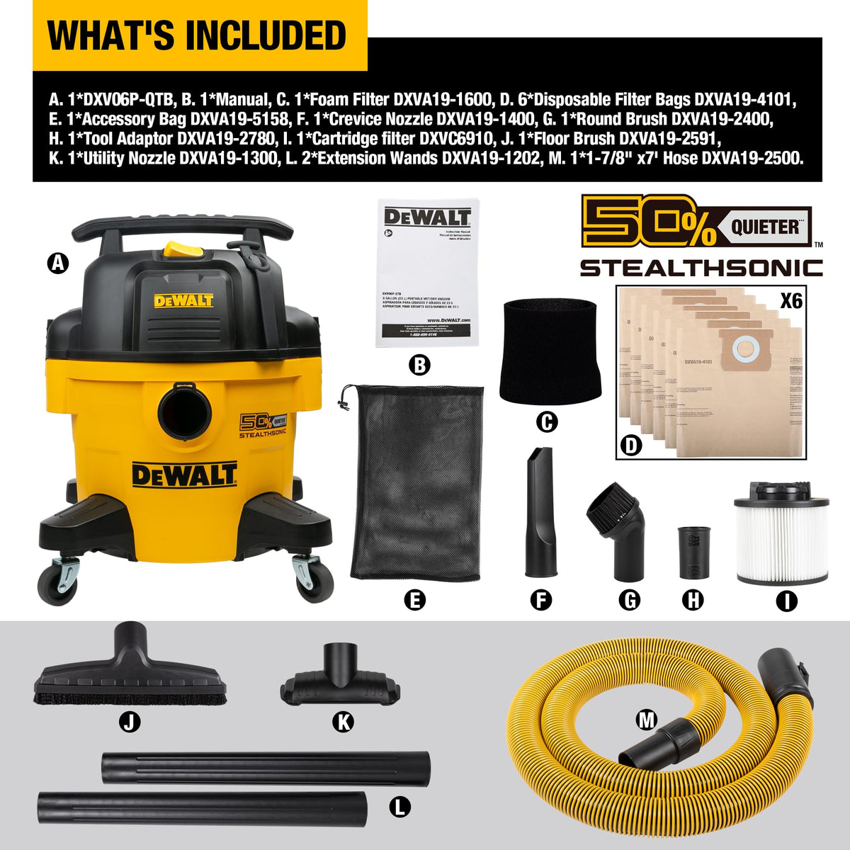 6 Gal 5 HP Quiet Wet and Dry Shop Vacuum H6540