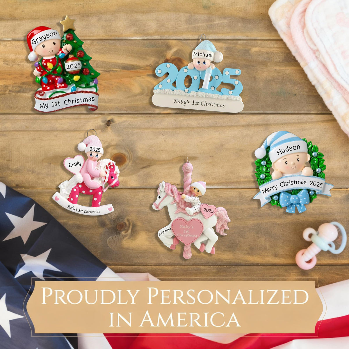 Baby's First Christmas Ornament 2026 Pink Carousel M602387
