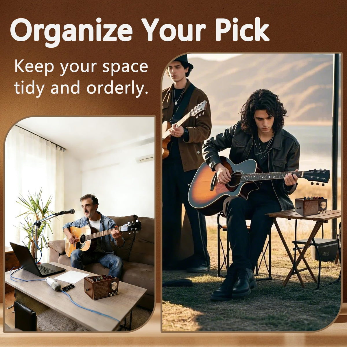 Wooden Guitar Pick Holder Z772589