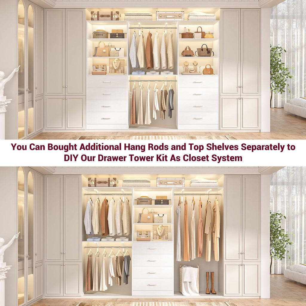 Wood Closet Organizer with 4 Drawers B702