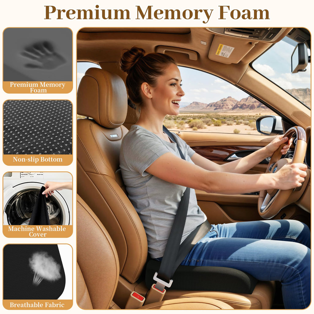 Memory Foam Seat Cushion 3-Inch Black A490756