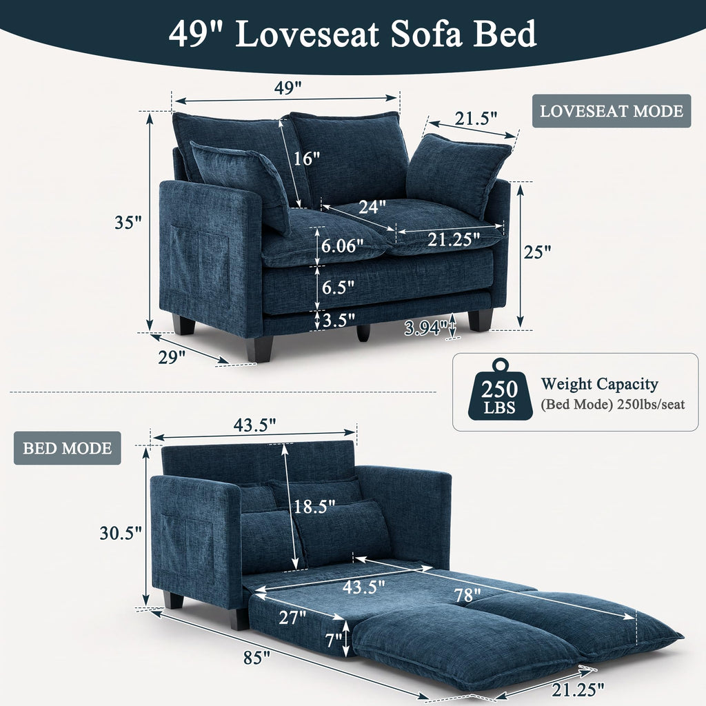 49" Convertible Sofa Bed O452