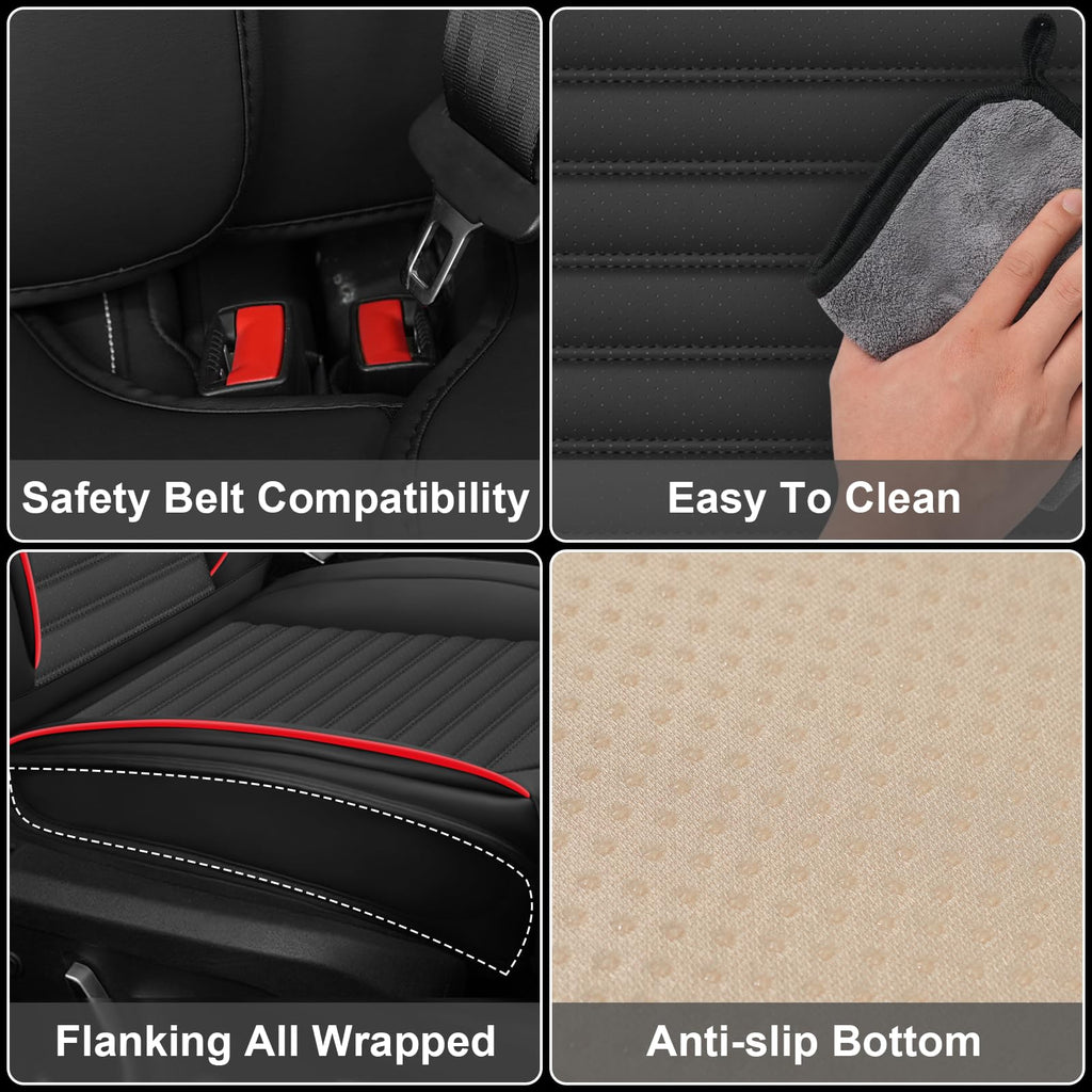 Custom Fit Seat Covers Full Set Black and Red P3338