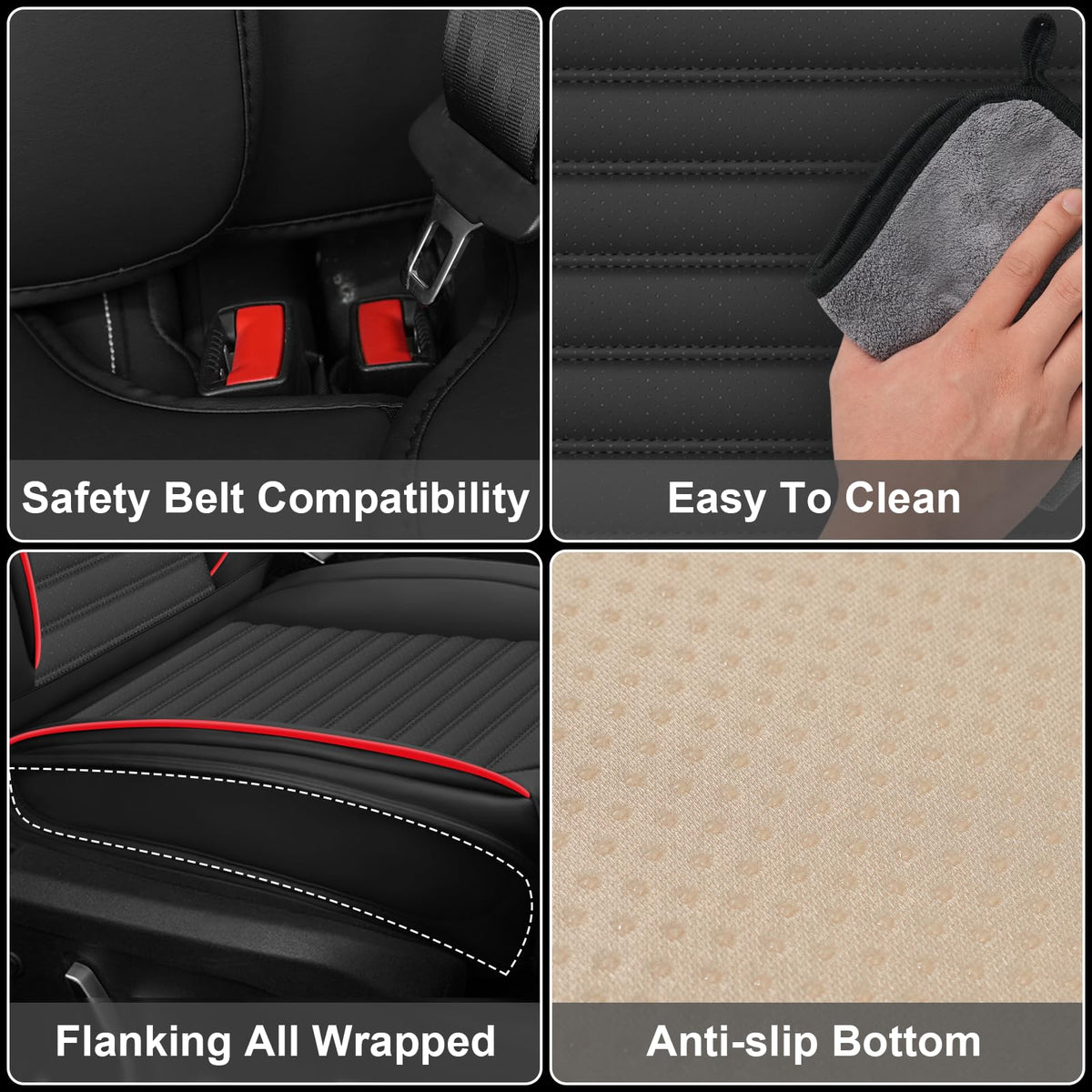 Custom Fit Seat Covers Full Set Black and Red P3338