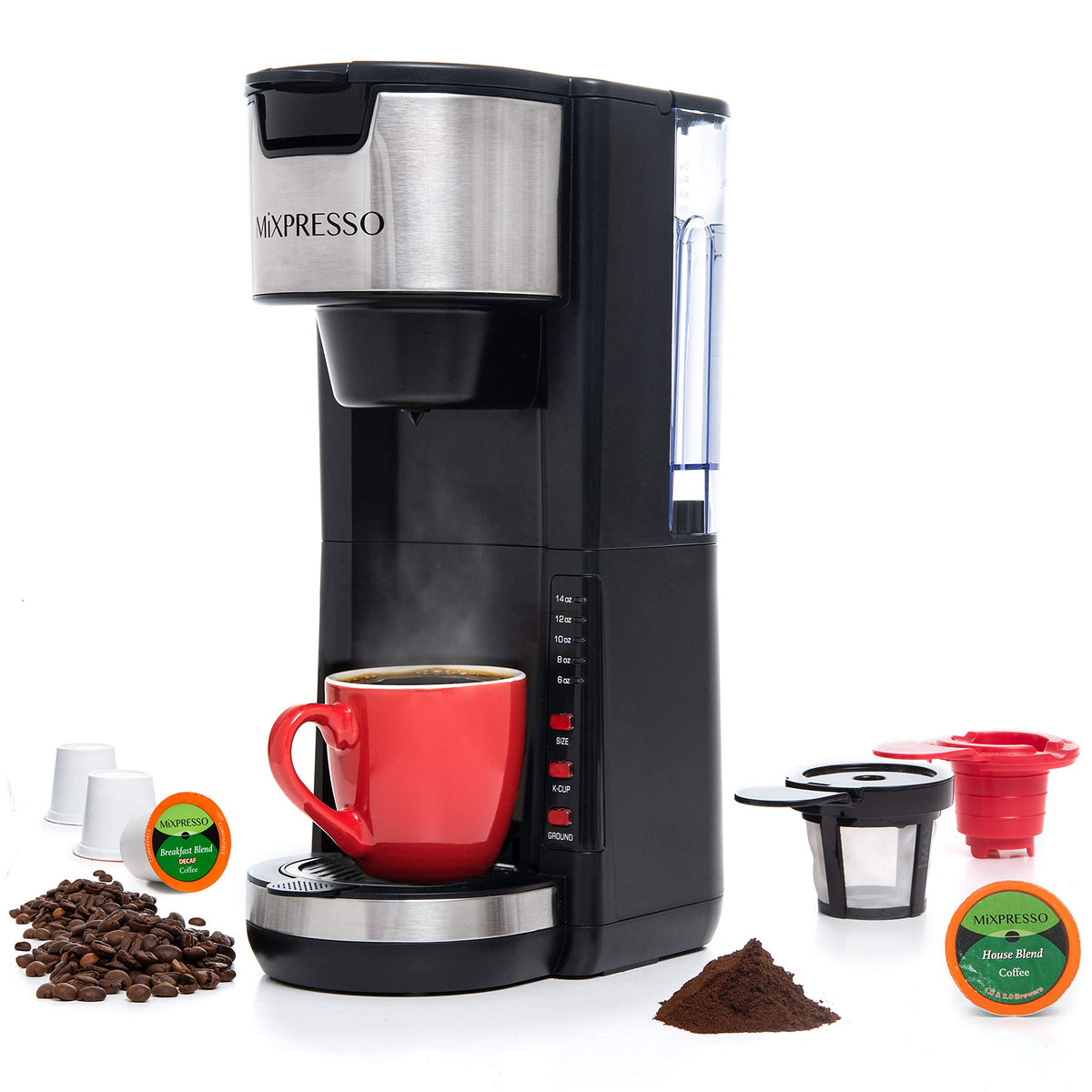 Black Single Serve Coffee Maker 30 oz E165288
