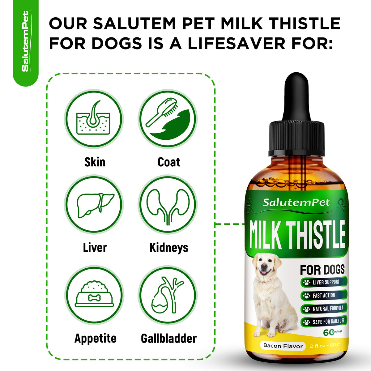 Milk Thistle Dog Liver Supplement 2 Oz X39860