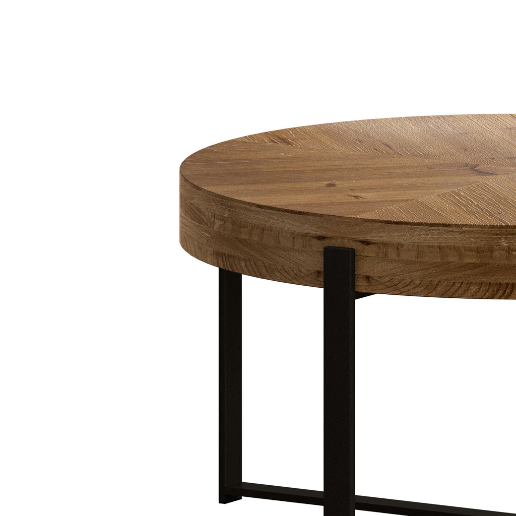 34" Round Coffee Table with Metal Base J802