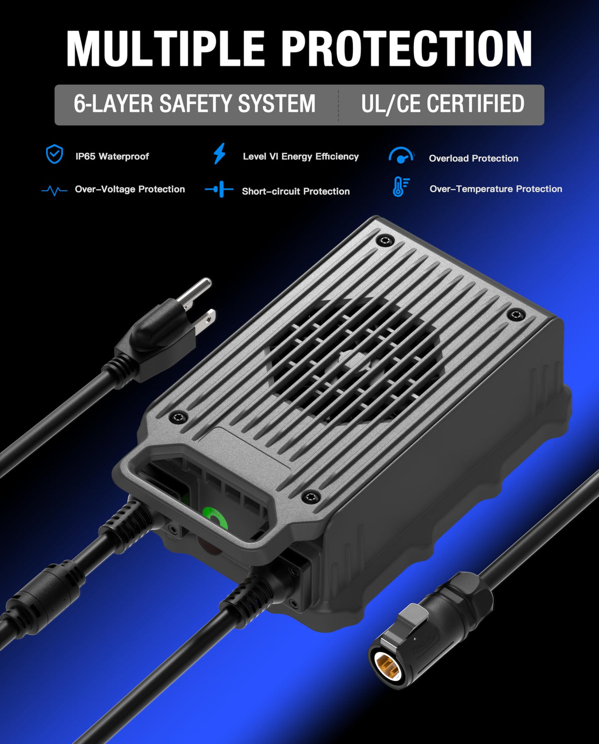 67.2V 10A Fast Charger IP65 Waterproof K9231