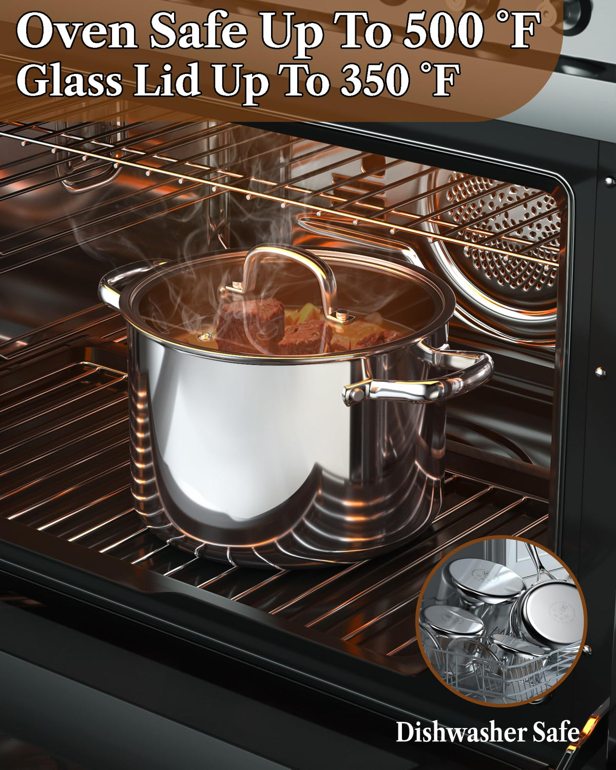 4 Quart Tri-Ply Clad Stainless Steel Stock Pot with Lid G694
