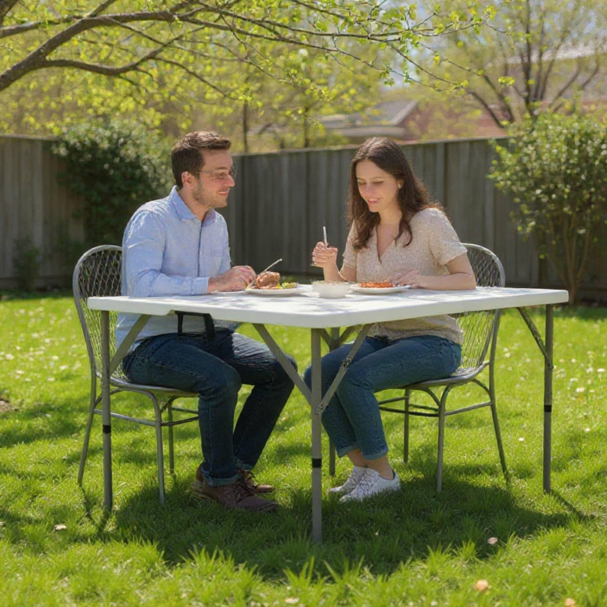 34 inch White Folding Plastic Table D8026