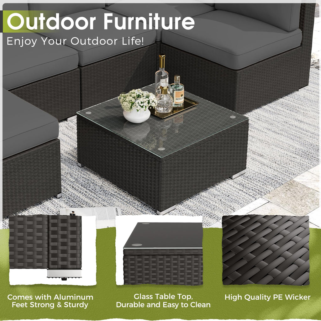 Grey 7-Piece Outdoor Patio Furniture Set W640766