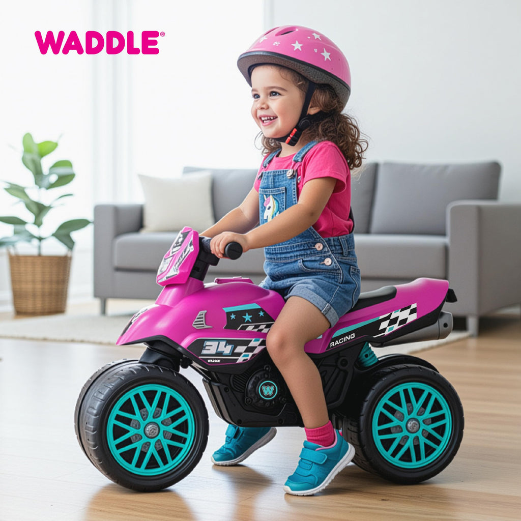 Kids Balance Bike with Sounds, Rubber Coated Wheels, Pink U1592