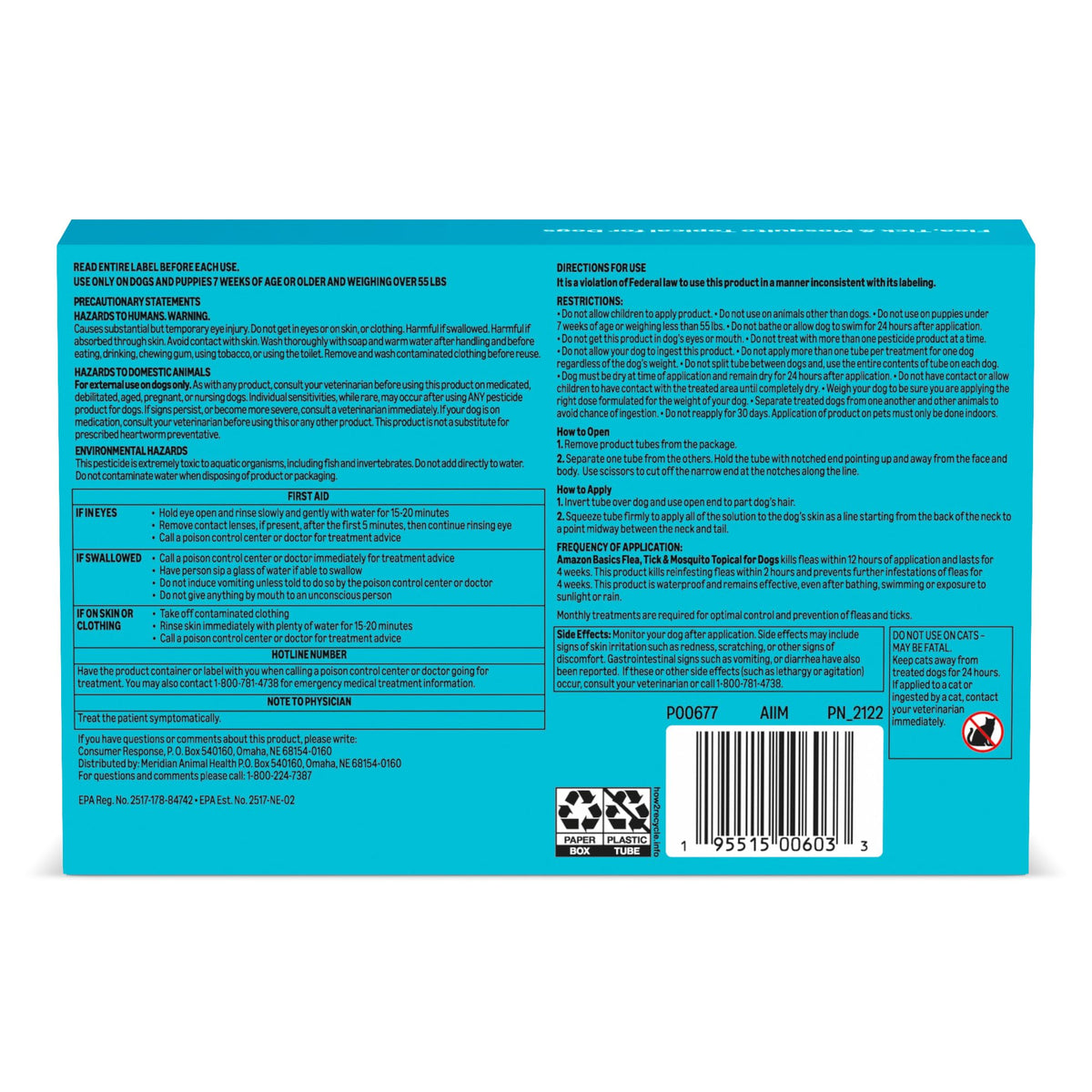 Flea, Tick & Mosquito Topical Treatment for X-Large Dogs, 6 Count W2153