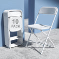 10 Pack White Plastic Folding Chair with Steel Frame H707243