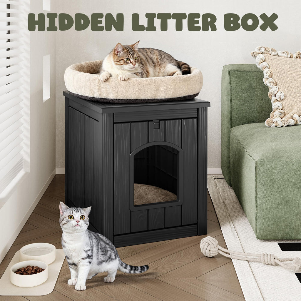 Weatherproof Resin Cat House with Hidden Litter Box T159