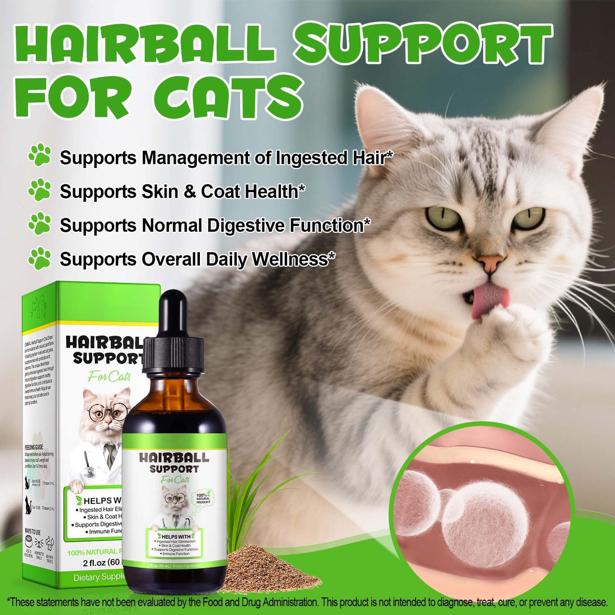 Chicken Flavor Hairball Treatment for Cats H170