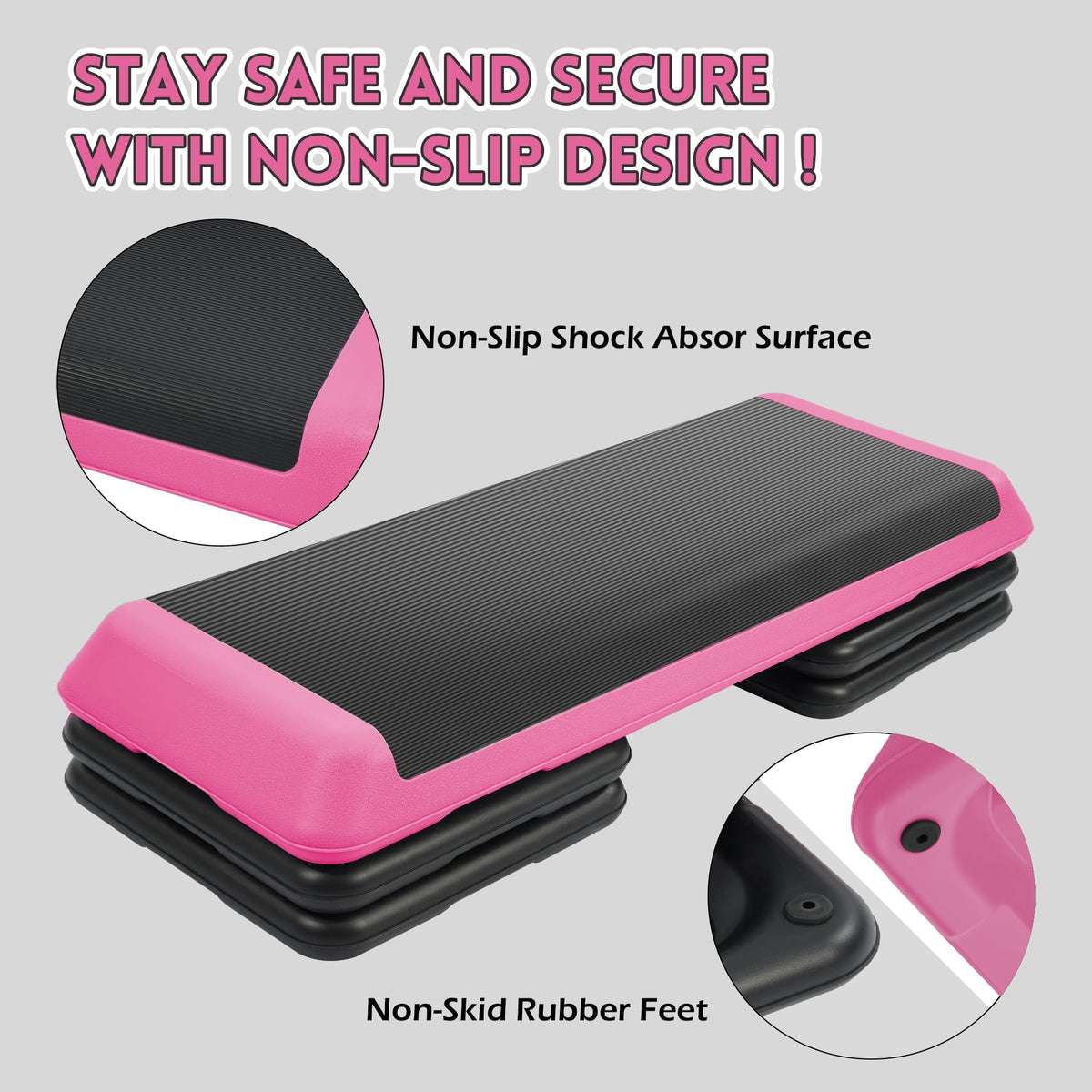 Adjustable Step Aerobic Platform with Risers D5564