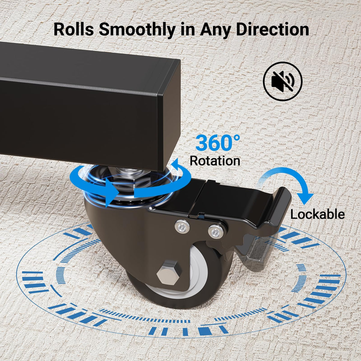 Rolling TV Stand on Wheels for 32-83 Inch Screens up to 110lbs N570206
