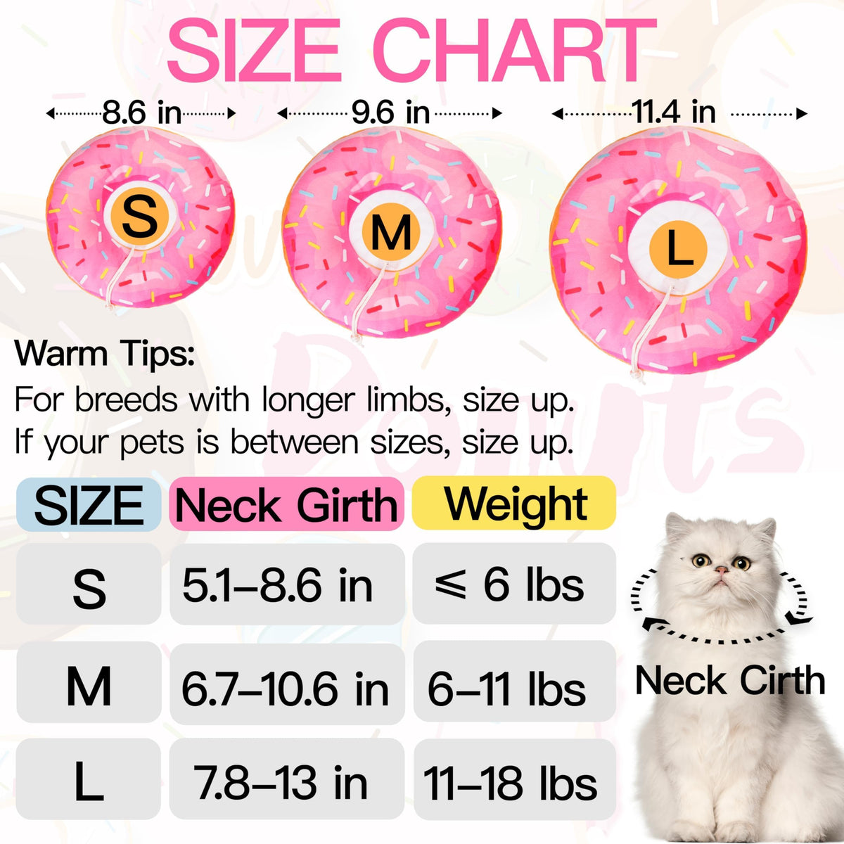 Soft Adjustable Cat Recovery Cone Collar Pink Small V15859