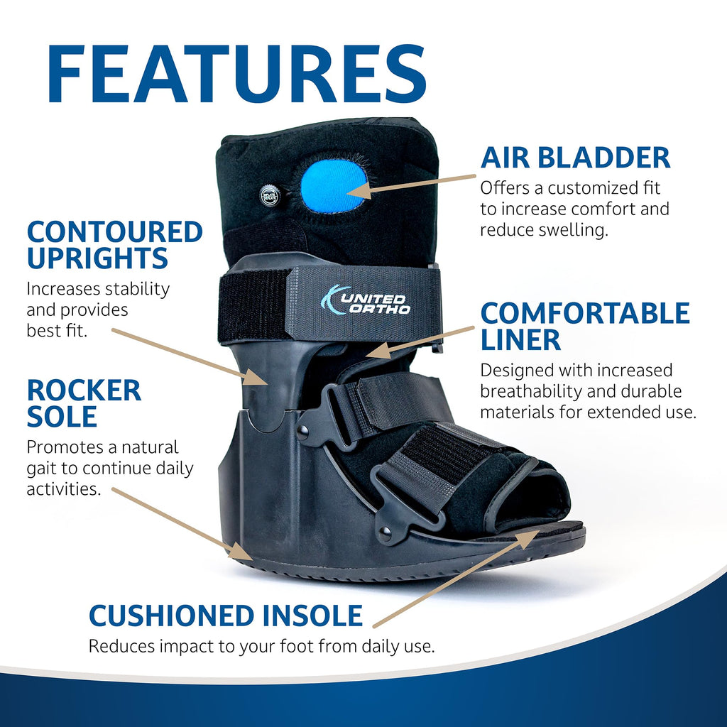 Short Air Cam Walker Fracture Boot, Medium, Black X115